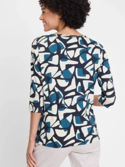 Olsen Damen Shirt in blau - Ausschnitt: Rundhals