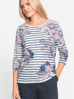 Olsen Damen Shirt in blau - Ausschnitt: Rundhals