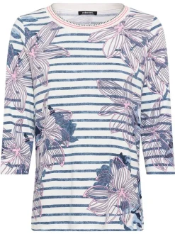 Olsen Damen Shirt in blau - Ausschnitt: Rundhals