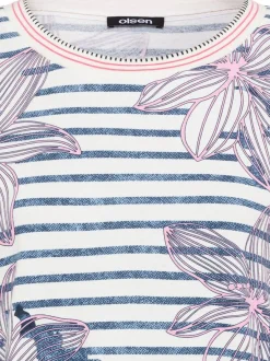 Olsen Damen Shirt in blau - Ausschnitt: Rundhals