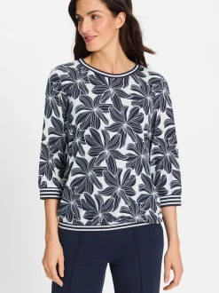 Olsen Damen Shirt in blau - Ausschnitt: Rundhals