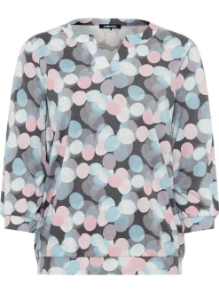 Olsen Damen Shirt in blau mehrfarbig - Ärmel: 3/4 Arm