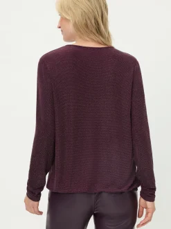 Olsen Damen Shirt in bordeaux - Ausschnitt: Rundhals