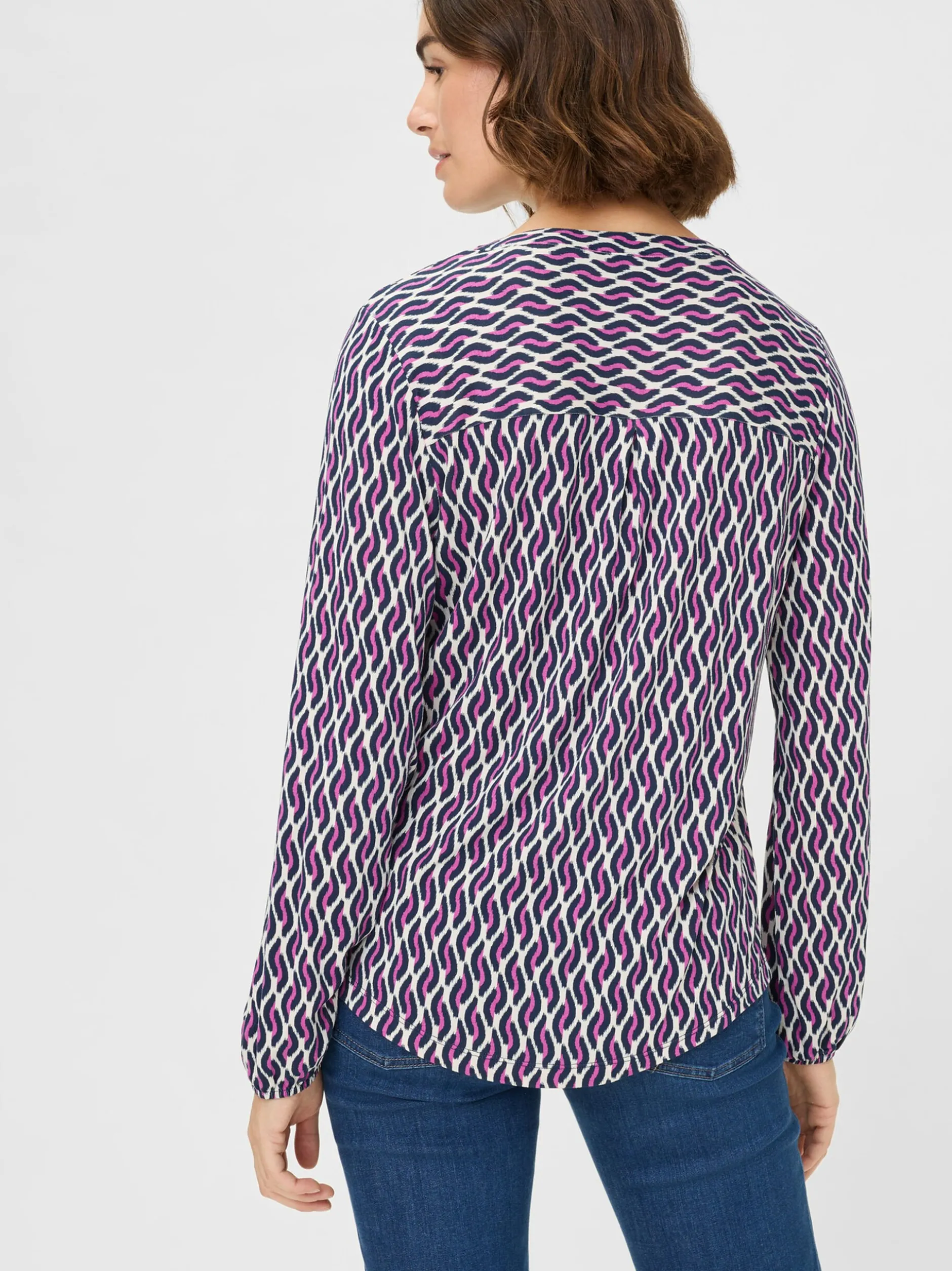 Olsen Damen Shirt in lila - Ausschnitt: V-Ausschnitt
