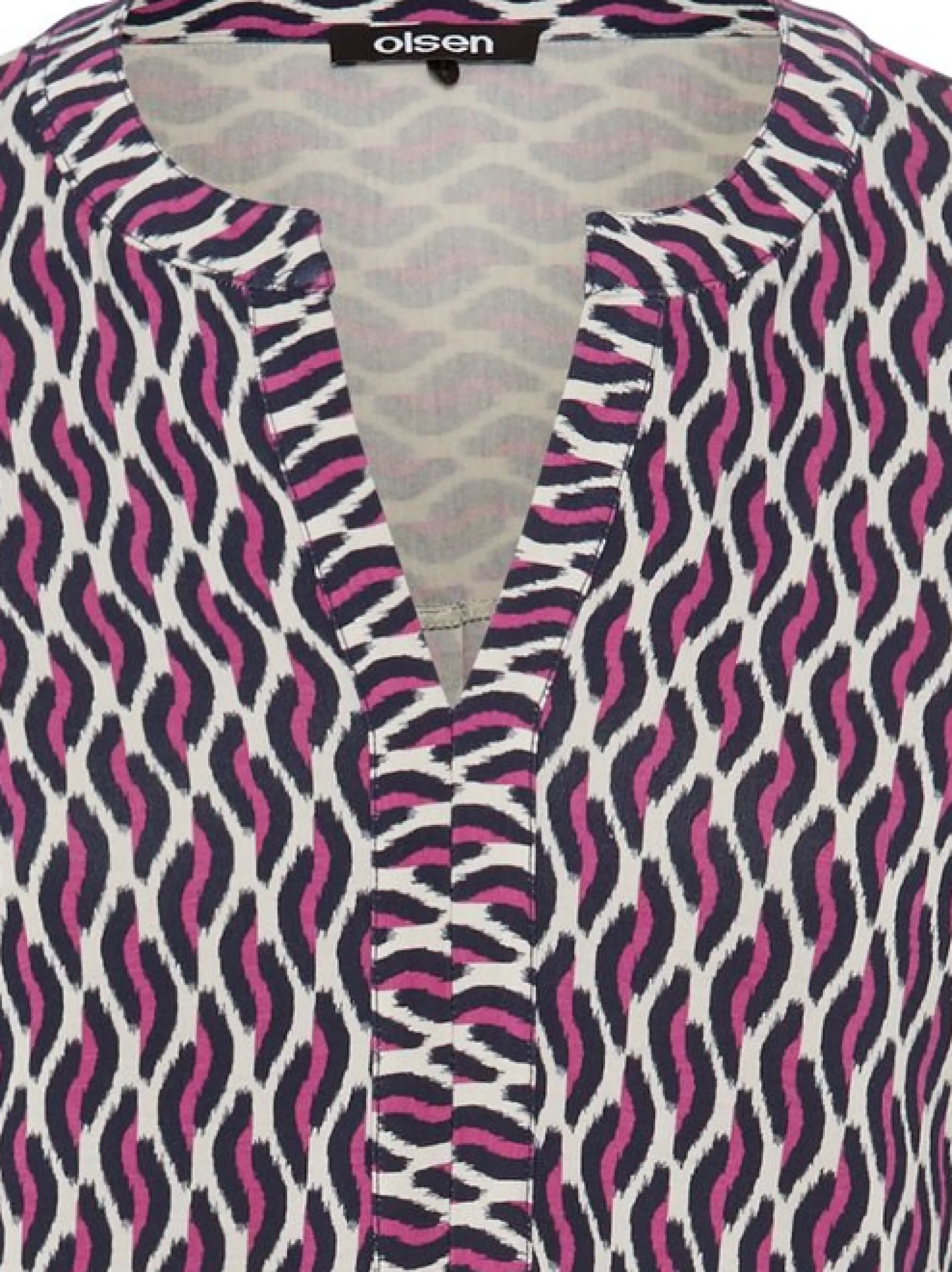 Olsen Damen Shirt in lila - Ausschnitt: V-Ausschnitt