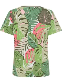 Olsen Damen Shirt in oliv - Ausschnitt: V-Ausschnitt