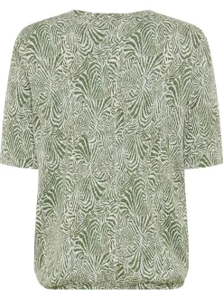 Olsen Damen Shirt in oliv - Ausschnitt: V-Ausschnitt