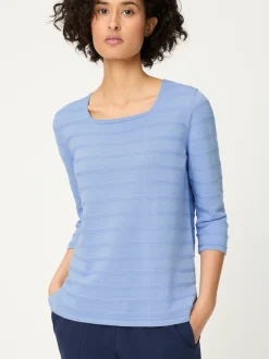 Olsen Damen Strickpullover in hellblau - Ärmel: 3/4 Arm