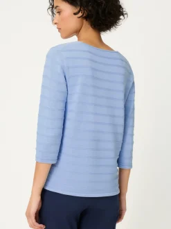 Olsen Damen Strickpullover in hellblau - Ärmel: 3/4 Arm