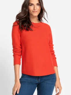 Olsen Damen Strickpullover in orange - Ärmel: langarm