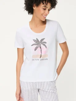 Olsen Damen T-Shirt - Hannah in weiß rosa