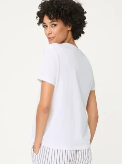 Olsen Damen T-Shirt - Hannah in weiß rosa