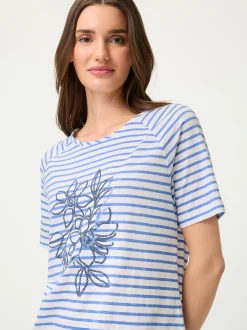 Olsen Damen T-Shirt - Hannah in weiß blau
