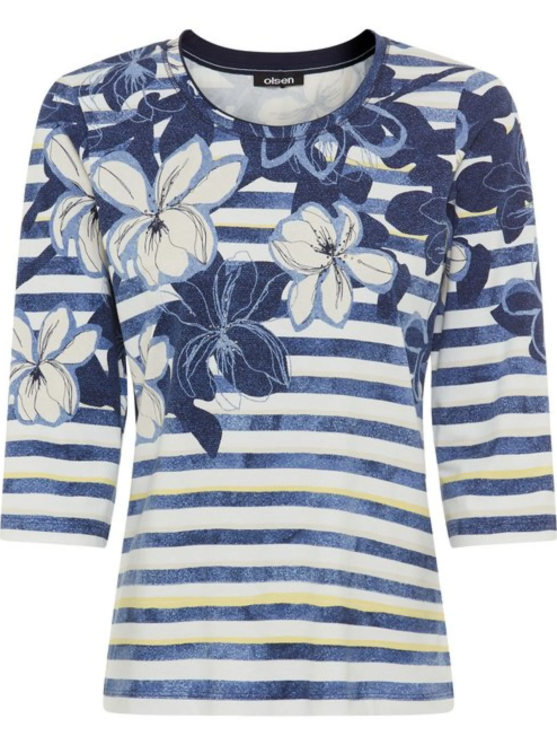 Olsen Damen T-Shirt in blau - Ausschnitt: Rundhals