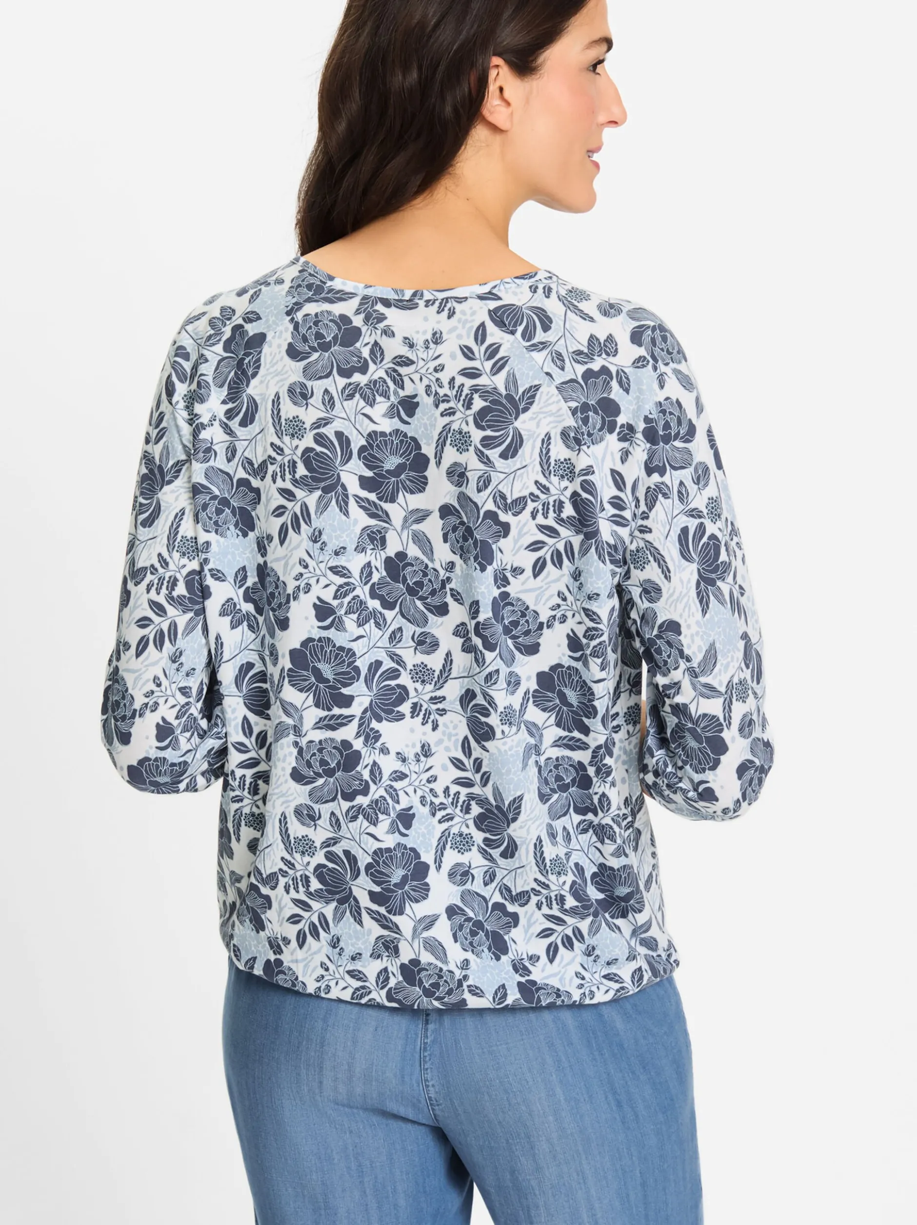 Olsen Damen T-Shirt in indigo - Ausschnitt: Rundhals