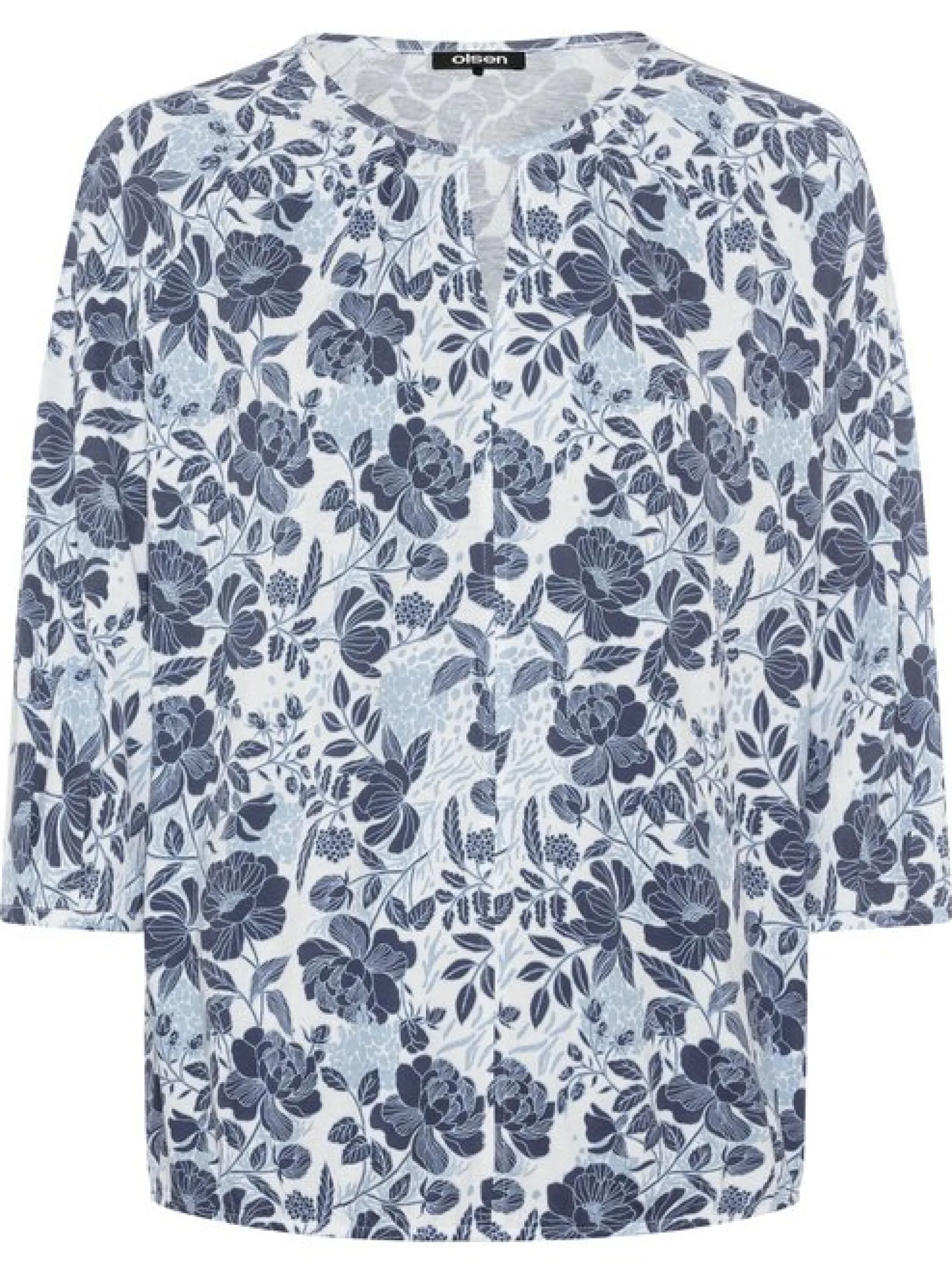 Olsen Damen T-Shirt in indigo - Ausschnitt: Rundhals