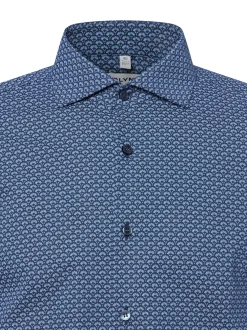 OLYMP Level Five Herren Businesshemd in marine hellblau