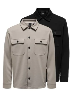 Only&Sons Herren Hemdjacke - 2er Pack Newkodyl in hellgrau
