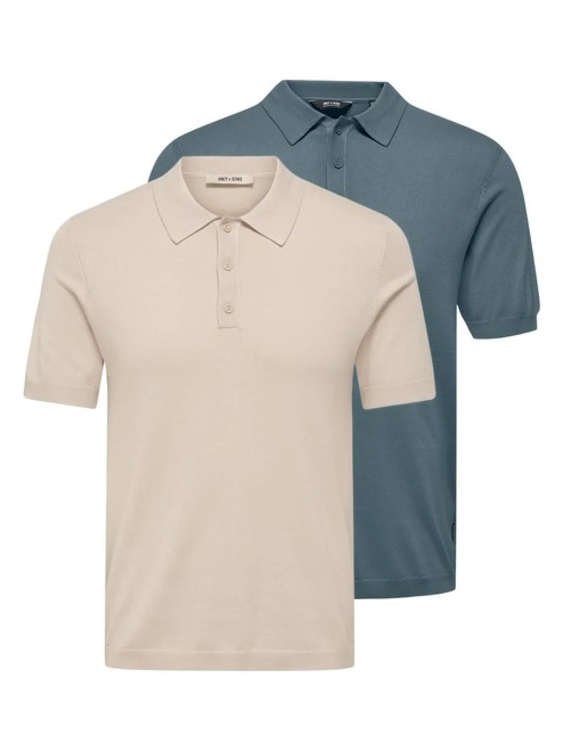 Only&Sons Herren Poloshirt - 2er Pack Wyler in hellblau