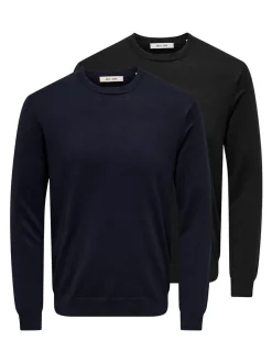 Only&Sons Herren Pullover - 2er Pack Wyler in blau