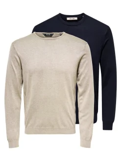 Only&Sons Herren Pullover - 2er Pack Wyler in blau