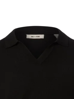Only&Sons Herren Strickshirt in schwarz - Ärmel: kurzarm