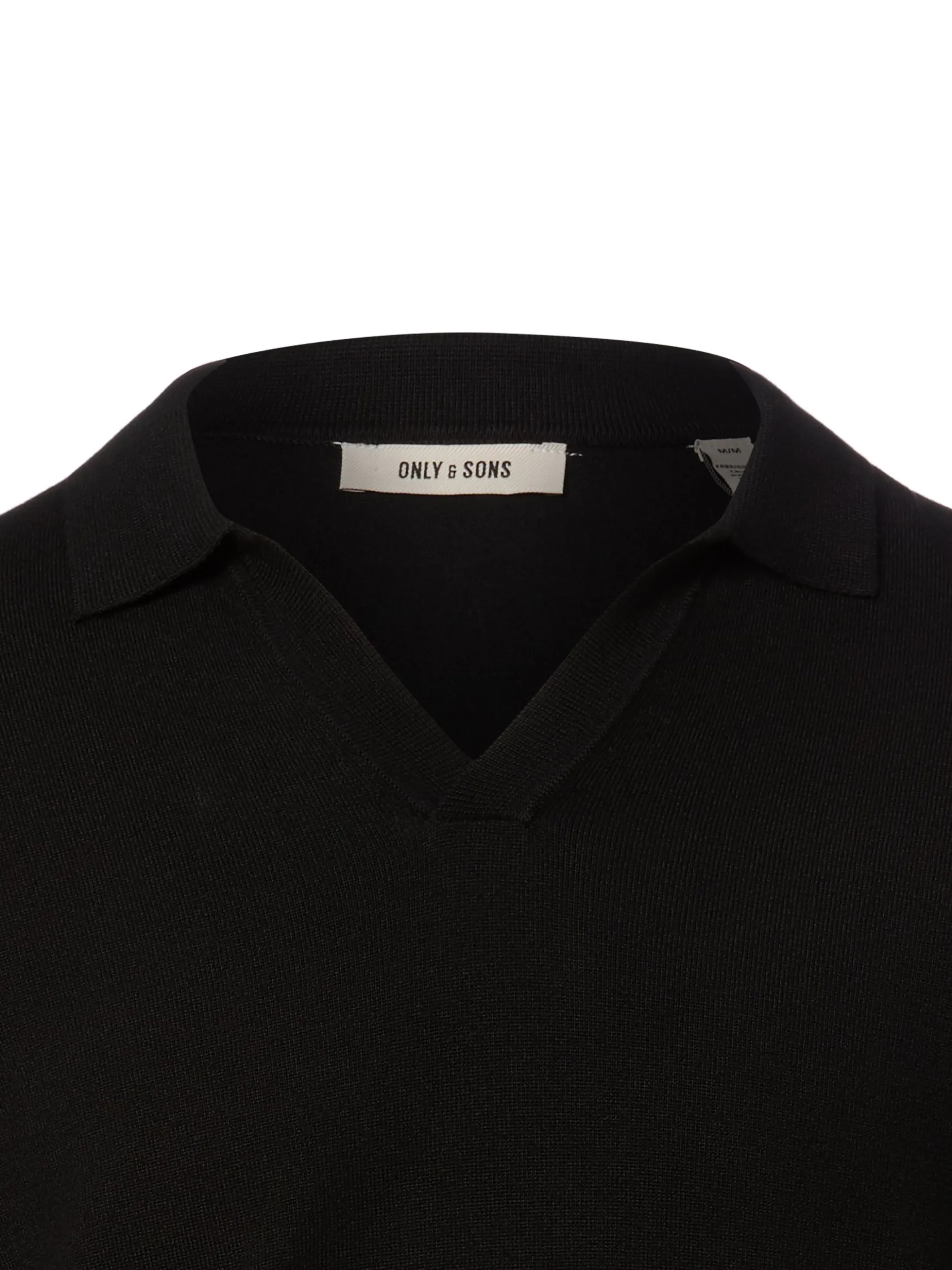 Only&Sons Herren Strickshirt in schwarz - Ärmel: kurzarm