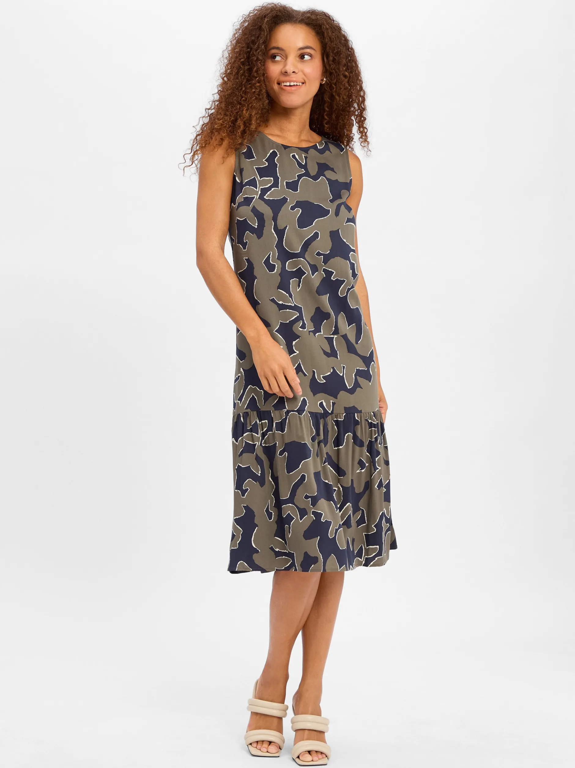 Opus Damen Freizeitkleid - Wicy wildflower in schilf marine
