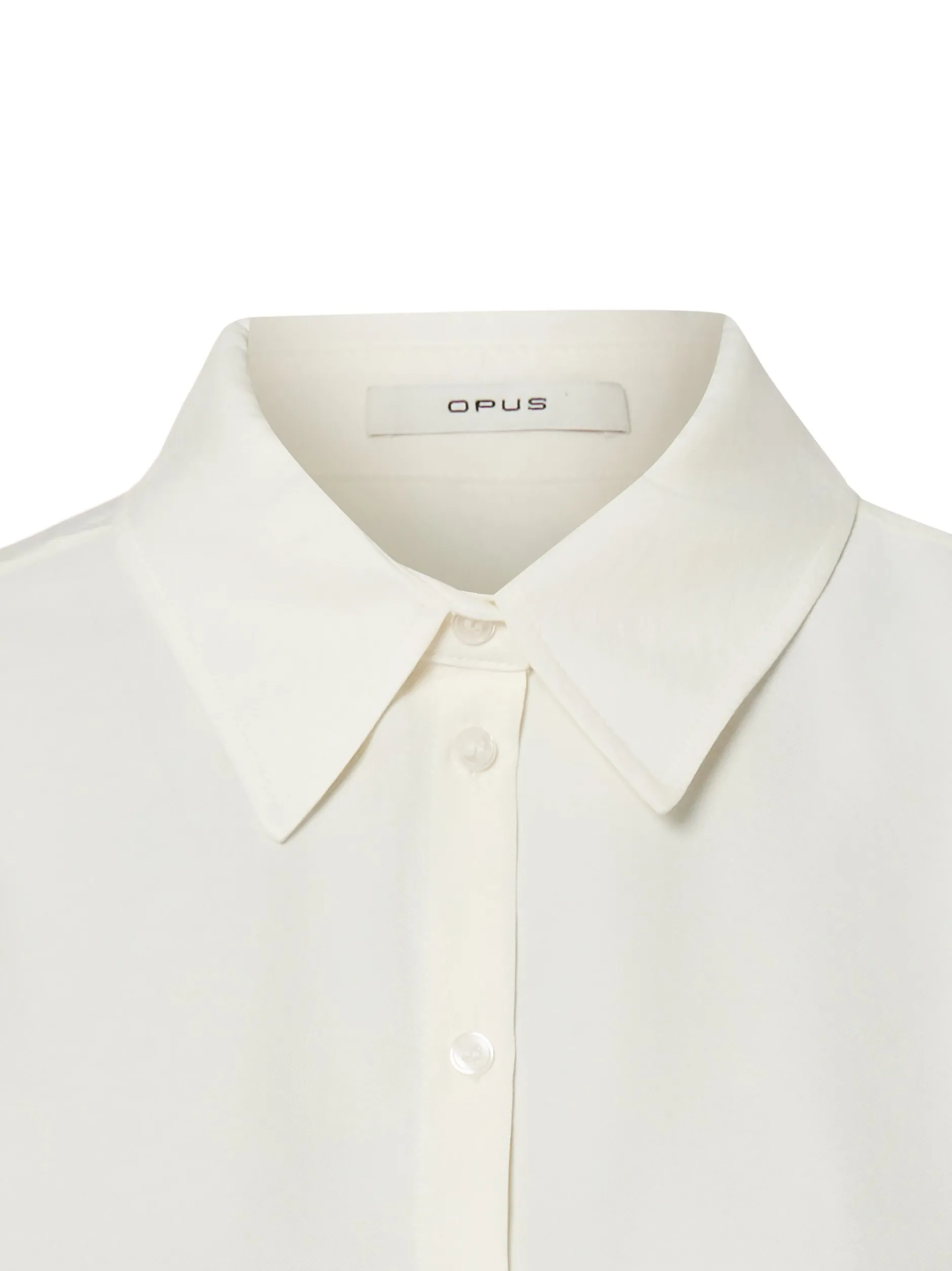 Opus Damen Hemdbluse - Flowy in ecru - Ärmel: langarm