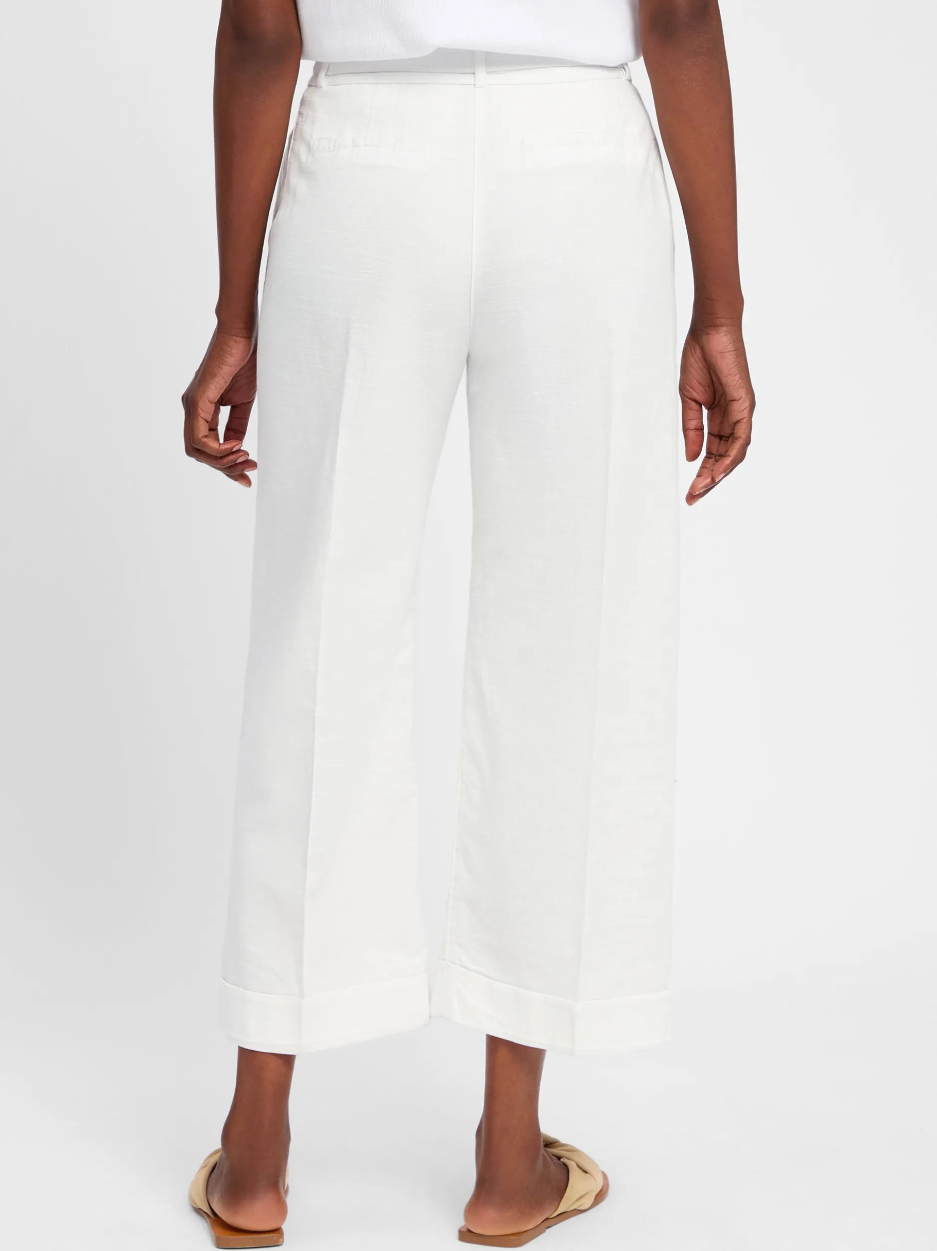 Opus Damen Hose mit Leinen-Anteil - Meeri french in weiß