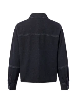 Opus Damen Jeansbluse - Femori in anthrazit