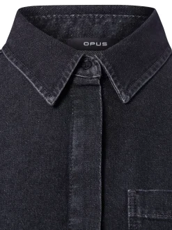 Opus Damen Jeansbluse - Femori in anthrazit