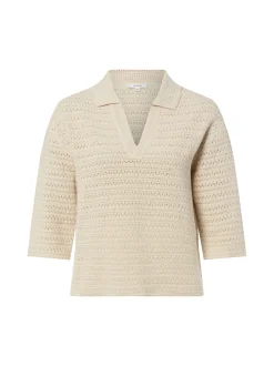 Opus Damen Kurzarm-Strickpullover - Garakino in sand