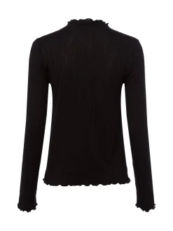 Opus Damen Langarmshirt in schwarz - Ärmel: langarm