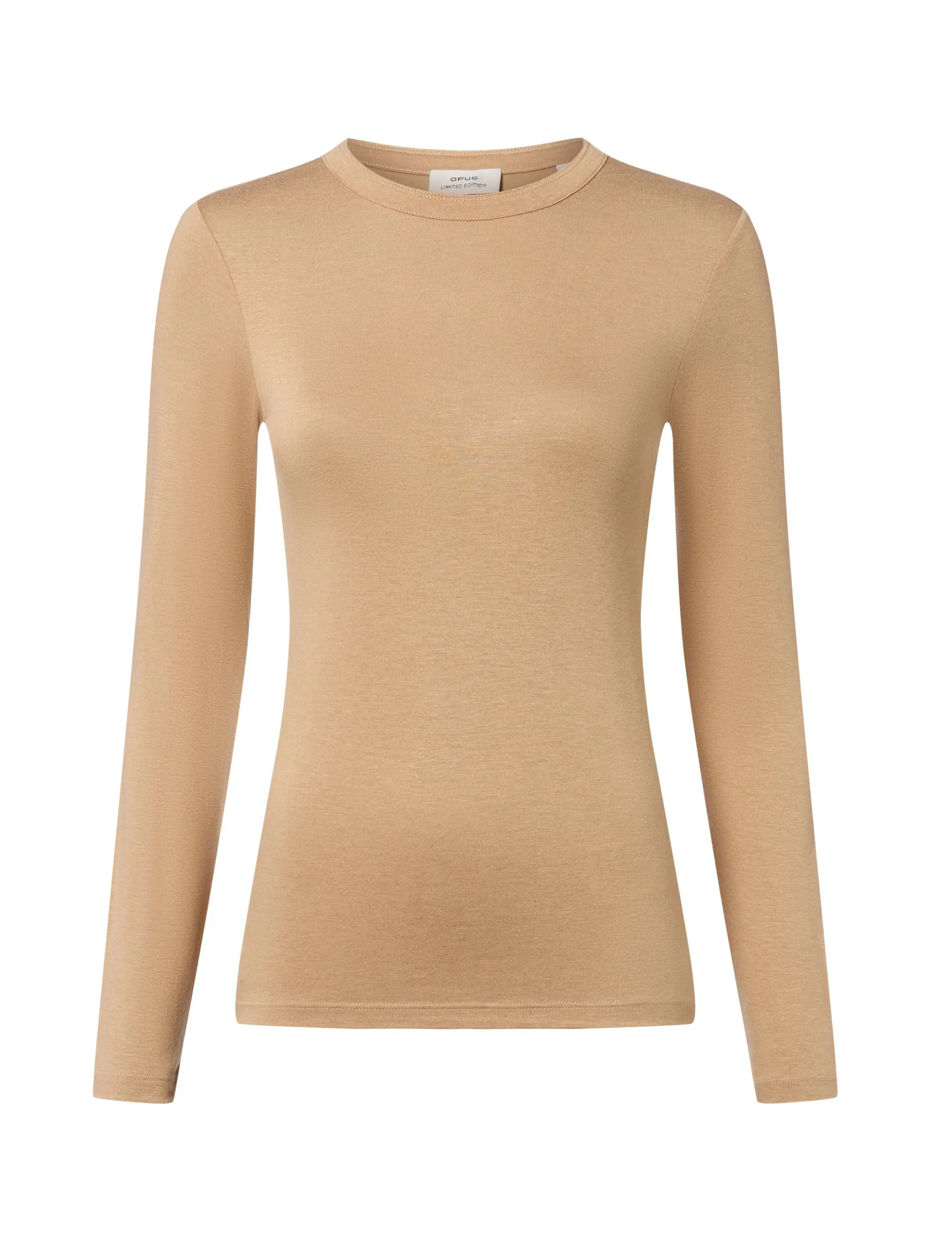 Opus Damen Langarmshirt - Sifa in camel - Ärmel: langarm