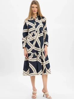 Opus Damen Midikleid - Werano lane in marine sand