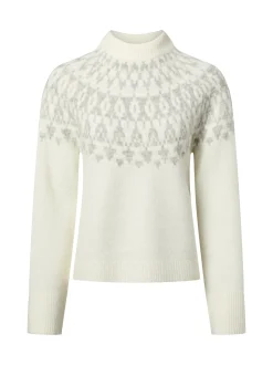 Opus Damen Pullover mit Woll- und Alpaka-Anteil - Porway in ecru hellgrau