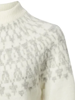 Opus Damen Pullover mit Woll- und Alpaka-Anteil - Porway in ecru hellgrau