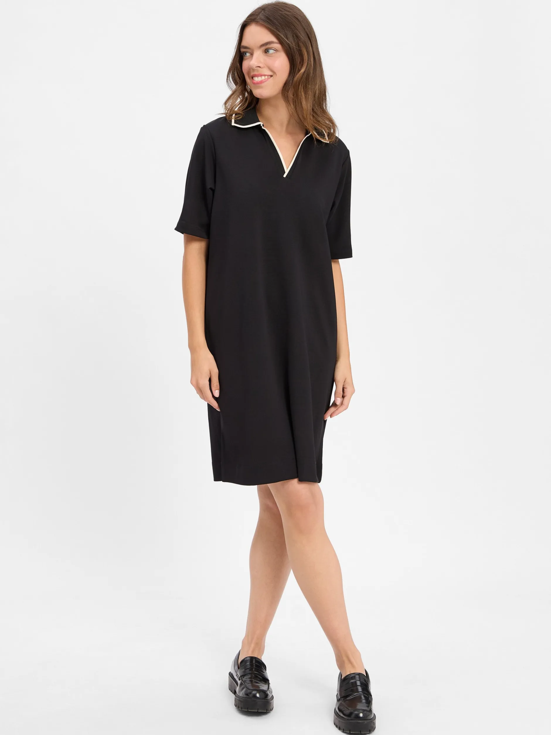 Opus Damen Shirtkleid - Wembli in schwarz - Länge: midi
