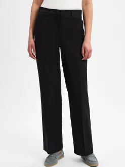 Opus Damen Stoffhose mit Leinen-Anteil - Maiga Linen in schwarz