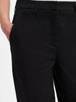Opus Damen Stoffhose mit Leinen-Anteil - Maiga Linen in schwarz