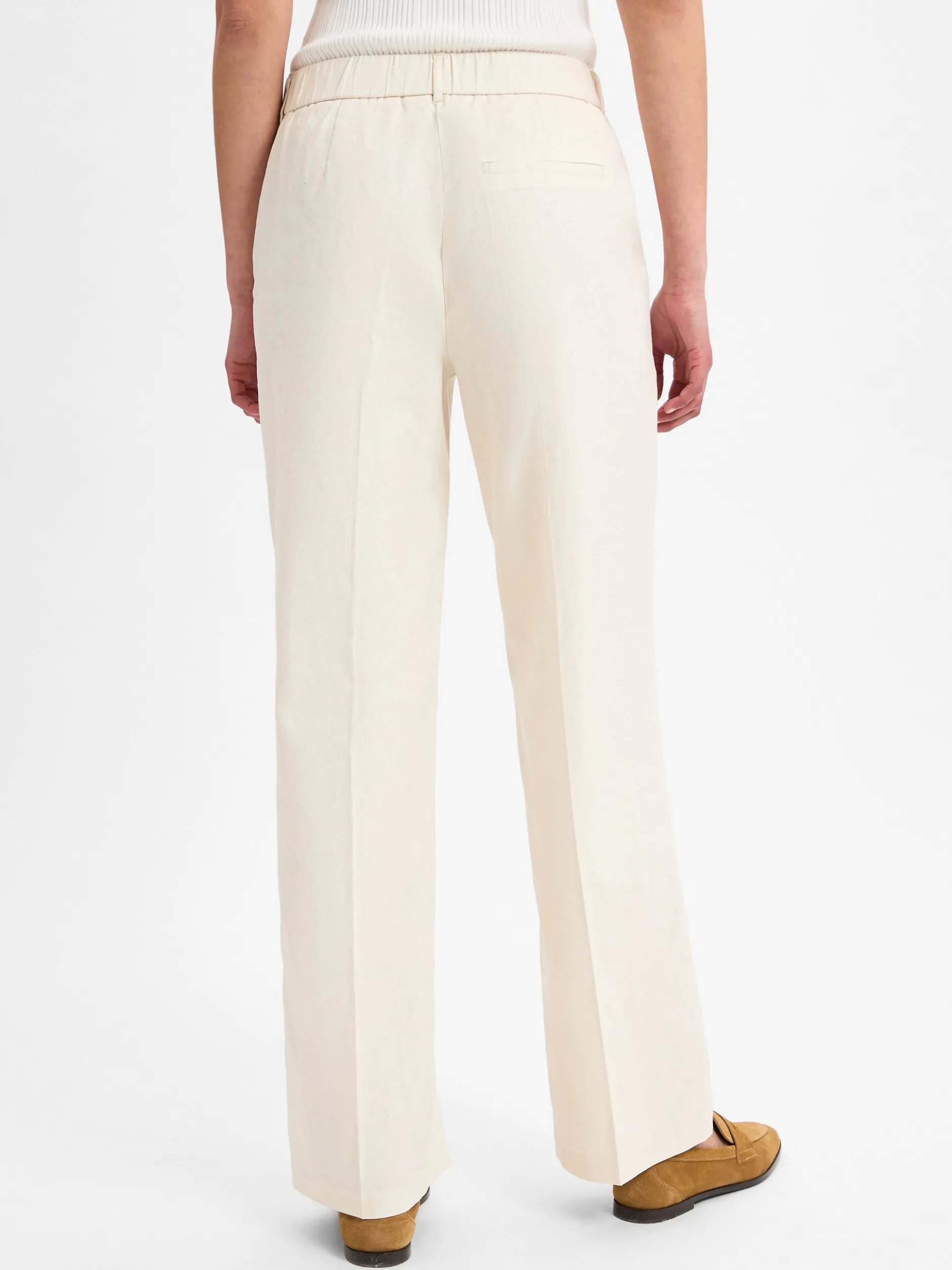 Opus Damen Stoffhose mit Leinen-Anteil - Maiga Linen in sand