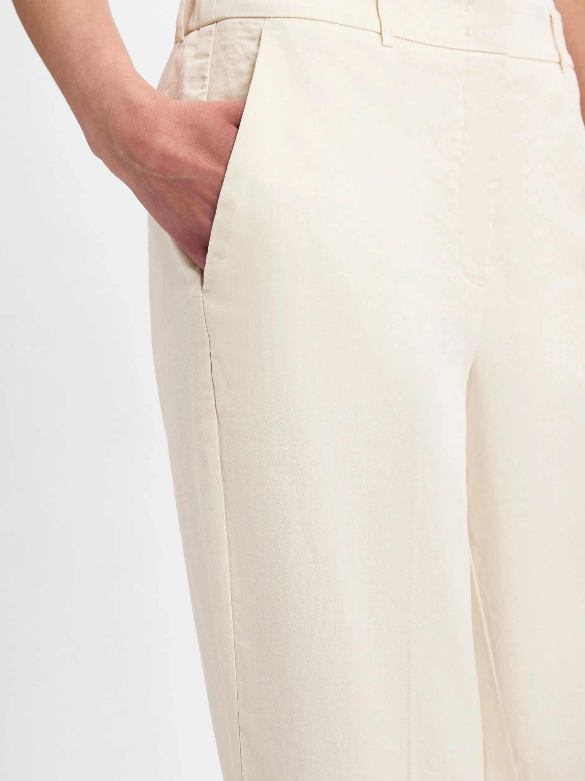 Opus Damen Stoffhose mit Leinen-Anteil - Maiga Linen in sand
