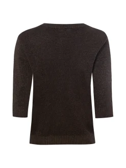 Opus Damen Strickjacke mit Leinen - Datina in schoko