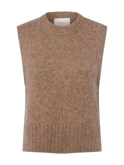 Opus Damen Strickweste mit Mohair-Anteil – Pucku in braun