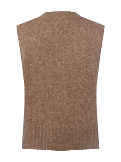 Opus Damen Strickweste mit Mohair-Anteil – Pucku in braun