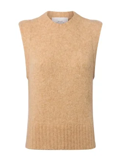 Opus Damen Strickweste mit Mohair-Anteil – Pucku in camel