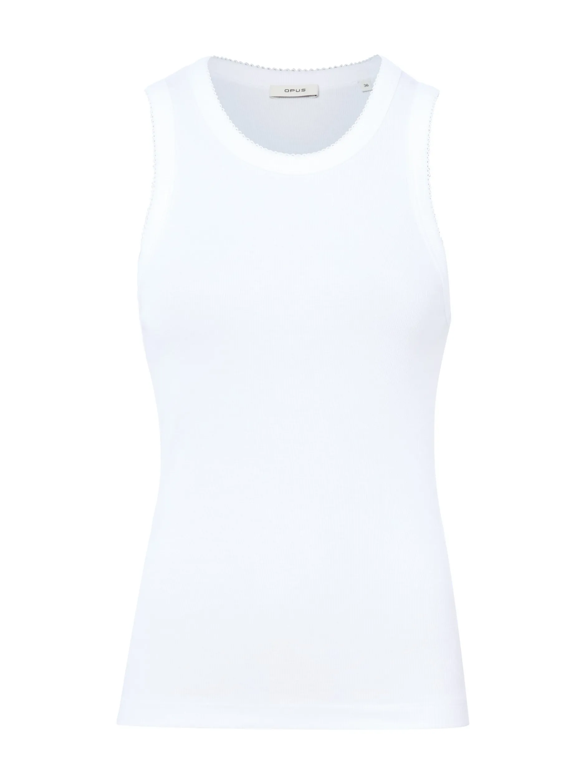 Opus Damen Tanktop in weiß - Ausschnitt: Rundhals
