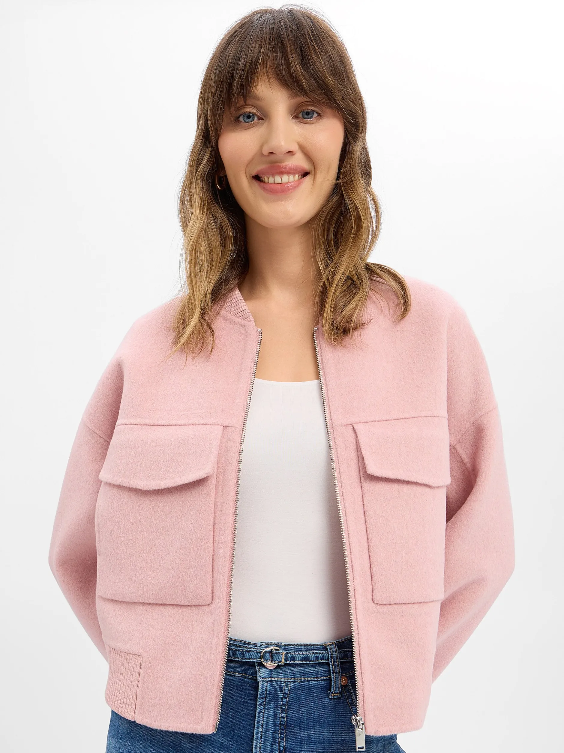 Opus Damen Wolljacke - Hiso in altrosa