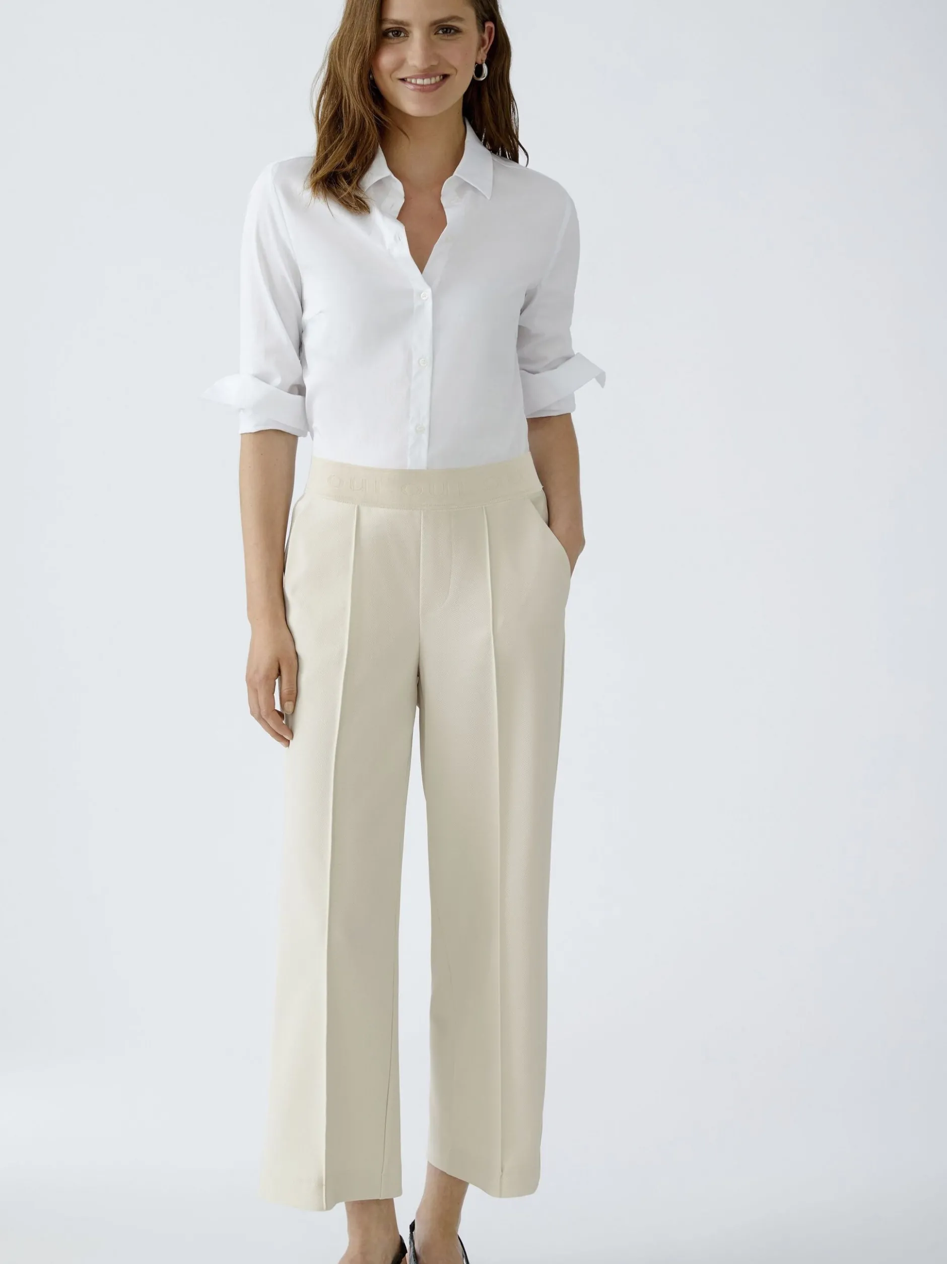 Oui Damen Culotte in weiß
